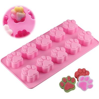 China High Quality Viable Puppy Paw and Bone Ice Trays Silicone Pet Treat Molds Soap Chocolate Jelly Candy Mold Cake Decorating Baking M for sale