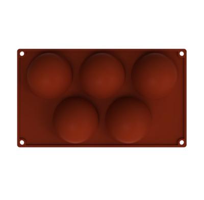 China Large 6 Hole Round Sphere Semi Silicone Baking Mold Workable Half for Making Chocolate, Cake, Jelly, Dome Mousse for sale