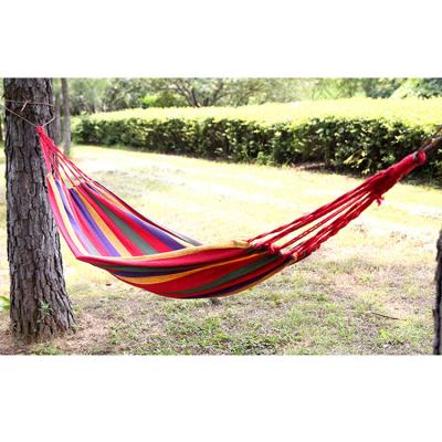 China Camping Hammock Rope Swing Woven Canvas Swing Portable Hanging Hammock With 2 Tree Straps for sale