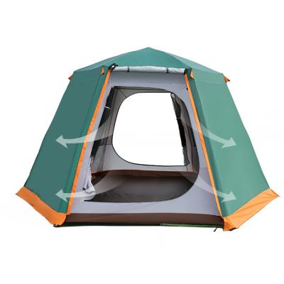 China Instant Set Up Outdoor Automatic Installation Double Layer Mesh Door Large Camping Tent 3 Rooms for sale