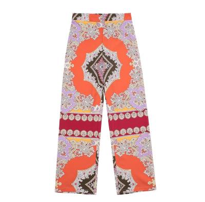 China 2022 New Summer Sustainable Women's Clothing Mid-Waist Scarf Printed PB&ZA Casual Pants 7797/259 for sale