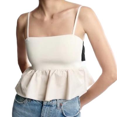 China PB&ZA 2022 New Women's Knitted Tops Summer Anti-Shrink With Bows And Thin Straps 9598/066 for sale