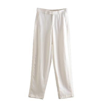 China PB&ZA New Anti-Static Spring Women's Unisex Satin Silk Texture Casual Low Waist Pants Women 2665/451 for sale