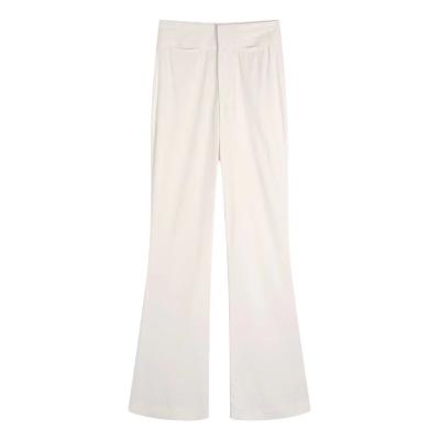 China New white women's spring pants 3067/433 spring pants breathable all-match casual loose high waist pants for sale