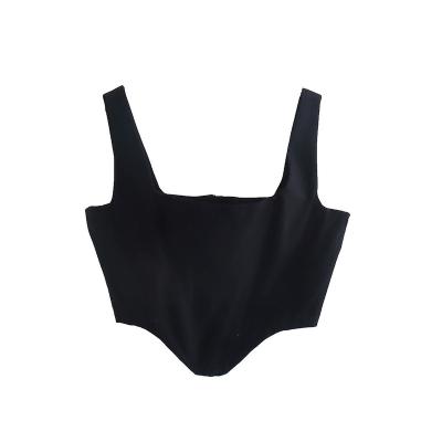 China PB&ZA New Design Black Asymmetrical Spring And Summer Camisole Breathable Straight Neck Shapewear 2620/782 for sale