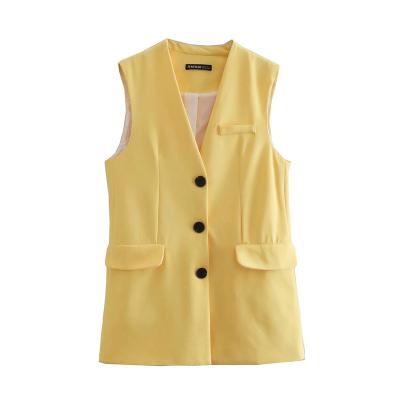 China 2022 Spring New Women's Anti-pilling Fashion Color Temperament Vest Sleeveless Vest Long for sale