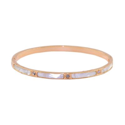 China Fashion high quality fashionable ladies bracelets titanium Rose Gold Non-Fading Female Bangle steel hypoallergenic bracelet for sale