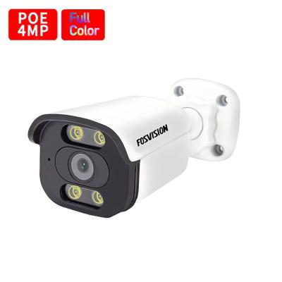 China Full color NIGHT VISION Fosvision 4mp POE IP Camera Night Vision CCTV Bullet With Audio Security Surveillance IP Camera for sale