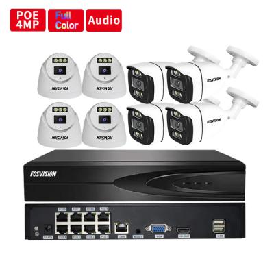 China NIGHT VISION Fosvision Hd Video Surveillance 4mp IP Poe Camera System 8ch Poe Nvr Camera Kits Set 8 Channel Nvr Home Security CCTV System for sale