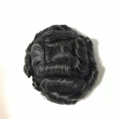 China Human Hair Human Hair Toupee Full Lace French Lace 1B With 20% Human White Gray Hair for sale