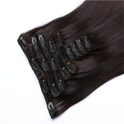 China Silky Straight Russian Human Remy Hair Extensions Thick End Wave 100% Clip In Double Drawn Hair Extensions for sale