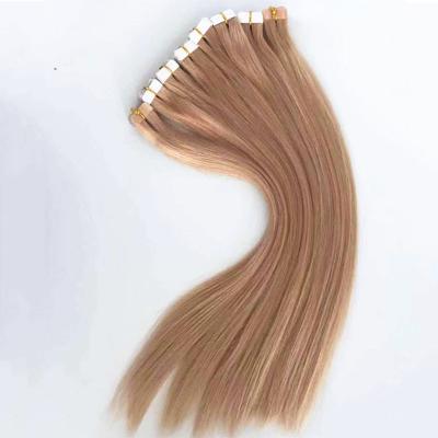 China 100% Seamless Hair Russian Remy Tape Hair Extensions Double Wave Virgin Silky Straight Hair Wholesale for sale