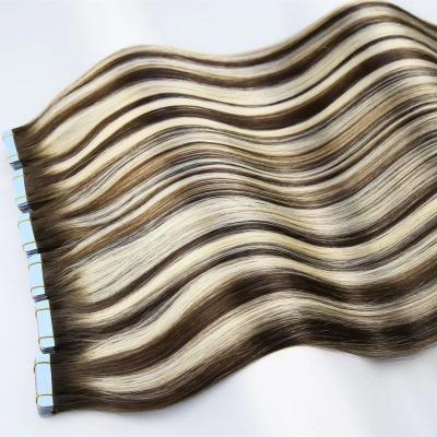 China European Silky Straight Wave Double Drawn Hair Tape Hair Extension, High Quality Natural Seamless Hair Extension for sale