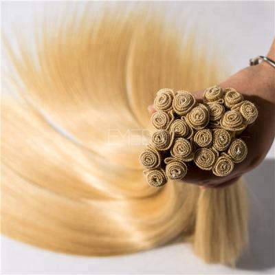 China HN Luxury Brazilian Blonde Hair Extensions Hand Tied Weft for sale