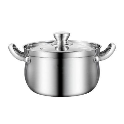 China Sustainable Wholesale Stainless Steel Cooking Soup Pot Set Non Stick Cookware Set for sale