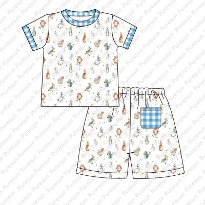 China Puresun High Quality Casual Kids Knit Boys Easter 2pcs Dressing Pajamas Sets for sale