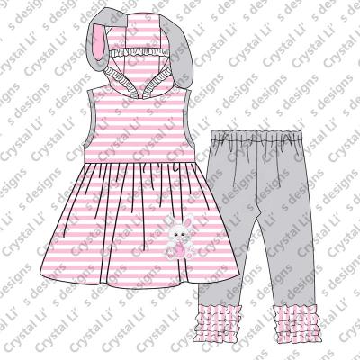 China 2021 Children's Causal Clothing Sets Bunny Sets Easter Day Children's Clothing Boutique for sale