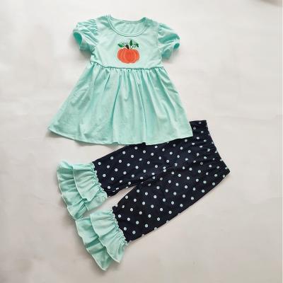 China Wholesale Causal High Quality Causal Baby Fashion Boutique Children's Clothing Custom Made Applique Clothing Set for sale