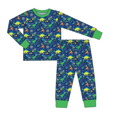 China Wholesale Breathable Baby Boy Dinosaur Custom Printing Pajamas High Quality Pajamas Knit Cotton Children Sleepwear for sale