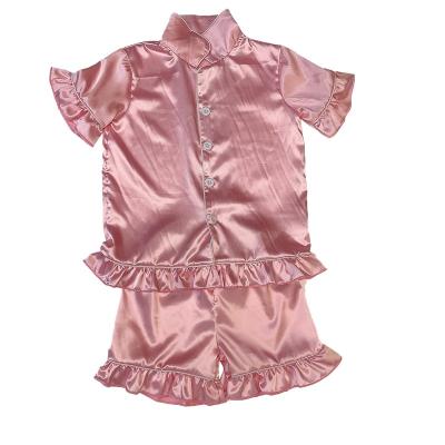 China Wholesale QUICK DRY Girls Homewear Set Children's Short Sleeve Boys Home Wear and Satin Shorts Sleeve Pajamas for sale