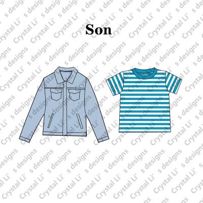 China Anti-pilling 2021 spring wholesale mommy and me clothes fashion custom family T-shirt and jacket matching logo outfits for sale