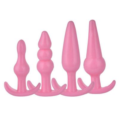 China Sex Tools Factory Price 4pcs In One Product Silicone Adult Asshole Tool Set Sex Toys Anal Plug For Couples for sale