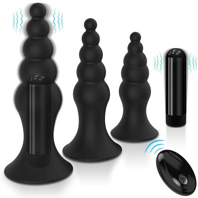 China 10 Mode USB Vibration Charging Waterproof Vibrating Male Sex Toy Remote Massager Medical Silicone Prostate Bullet Anal Plug Masturbation Vibrator for sale