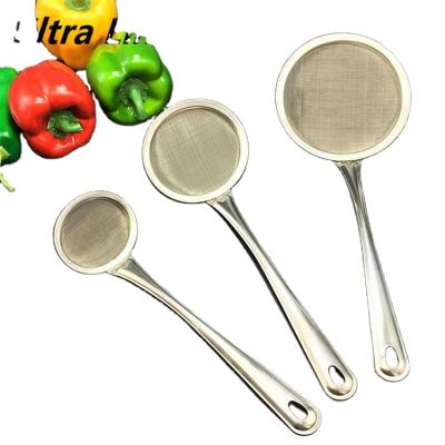 China Hot Selling Viable Strainers Spoon To Filter Stainless Steel Kitchenware Mesh Colander Wire Skimmer Spoon Cookware for sale