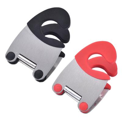 China Food Grade Silicone Colored Handle Stocked Black Red Stainless Steel Anti-scald Tongs Pot Cutters Kitchen Tools for sale