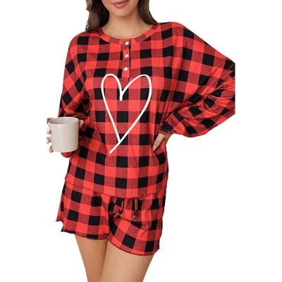 China 2021 Valentines Onesie Custom Sleepwear QUICK DRY Funny Printed Bodycon Short Overalls Plus Size Women Onesie Pajamas for sale