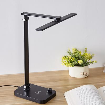 China 2022 Rotating Dimming Folding Led Charging Bed Table Lamp Wireless Fast Charger Mobile Phone Reading Desk With Usb Port for sale