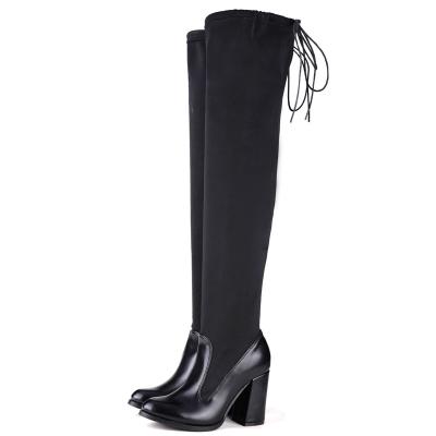 China Over The Knee Boots Thigh Heel Sexy Knee Overknee Heel Ladies Over The Knee Boot Shoes Women Ladies Long To Block Lace Up Women's High Heeled Boots for sale