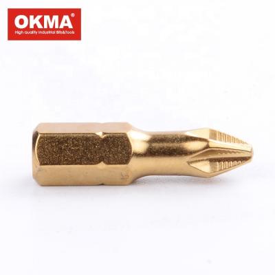 China Taiwan S2 Screwdriver Bit / Japan NKD OKMA PH2 Bit With Ribs Titanium Screwdriver Bit for sale