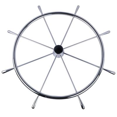 China Marine Hardware Boat Yacht Accessories Boat Parts Stainless Steel Size 8 Spokes Steering Wheel Large Sailing Type for sale