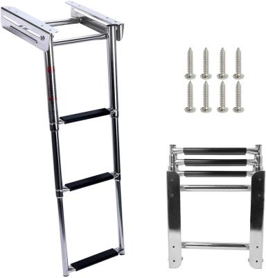 China Wholesale 4 Step Stainless Steel 316 Telescopic Boat Ladder Telescopic Ladder For Yacht Marine Boat for sale