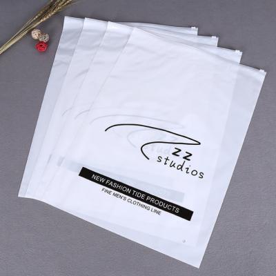 China Recyclable Custom Frosted Biodegradable Plastic Packaging Zipper Bags, T-shirt Swimwear Zip Lock Garment Bags With Logo for sale