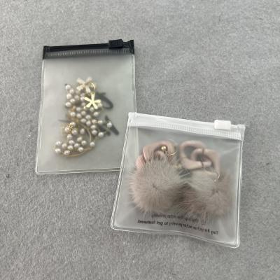 China Recyclable Luxury Ziplock Jewelry Packaging Bag PVC Clear Bag For Necklace Package Mini Jewelry Pouch Bag Custom Logo for sale