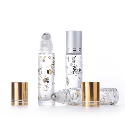 China Cosmetic Round Stainless Steel Fancy Eye Cream Printing Perfume Oil Containers Clear Roll On Bottle for sale