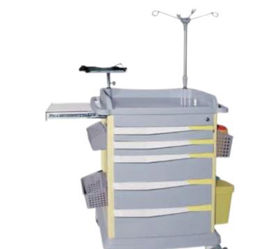 China Metal Good Price Of Good Quality 4 Silent Medical Castors Abs Top Board Gray Medical Equipment Trolley for sale