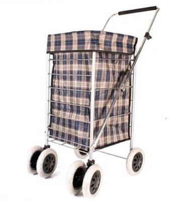 China Good Sale UK Style 6 Wheels Shopping Cart Trolley With Cloth 50 - 70L for sale