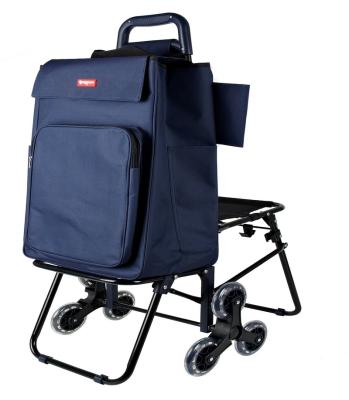 China Folding 2022 Larger Height Strong Shopping Trolley With Seat for sale