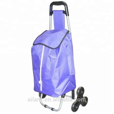 China Poratble 2021 3 Wheel Folding Climb Stair Collapsible Shopping Trolley for sale