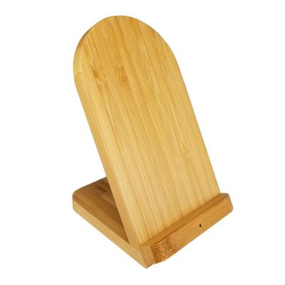 China Eco-Friendly Eco-Friendly Wooden Phone Desktop Charger Bamboo Qi 10W 2 Stand In Wireless Charger For iPhone 13 Pro Max for sale