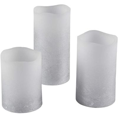 China Modern Decorated Festive LED Light Flameless Glowing Wavy Cylindrical Candle for sale