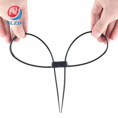 China Black Plastic Nylon / PA66 Police Handcuffs Flex Cuff Disposable Zip Tie Double Nylon Cable Ties for sale