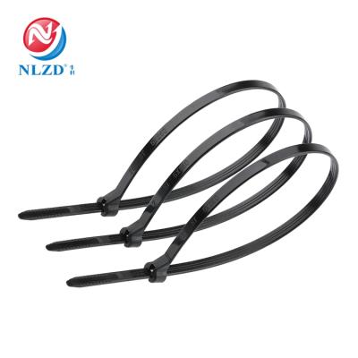 China NLZD Metal Inlay Insert Cable Tie Wire Binding Black Nylon Self Locking Zipper Ties for sale