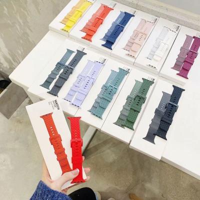 China For iWatch 7 6 5 4 3 2 1 Iwatch Band 38/41/42/44/45mm Iwatch7 Silicone Solid Color Watch Strap For Iwatch SE Series 7 6 5 Strap Wristband for sale