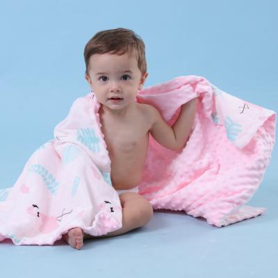 China PORTABLE Double Layer Dotted Support Baby Blanket For Boys Girls Super Soft Cozy Patterned Baby Blankets Newborn for sale