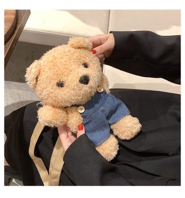 China Small Teddy Bear Bag Cartoon Bear Shoulder Bag Wallet Coin Card Mobile Fluffy Purse Gifts Small Teddy Bear Bag for Girl Kids Friends for sale