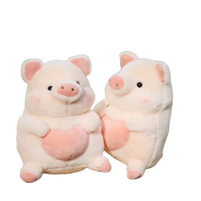 China Valentine's Day Gift 8inch Valentine's Day Mother's Day Gift Stuffed Animals Pink Heart Pig Plush Toy For Kids for sale